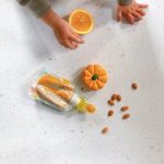 Kürbis Orangen Mango Mandel Quetschie im kleinen Saftbeutel